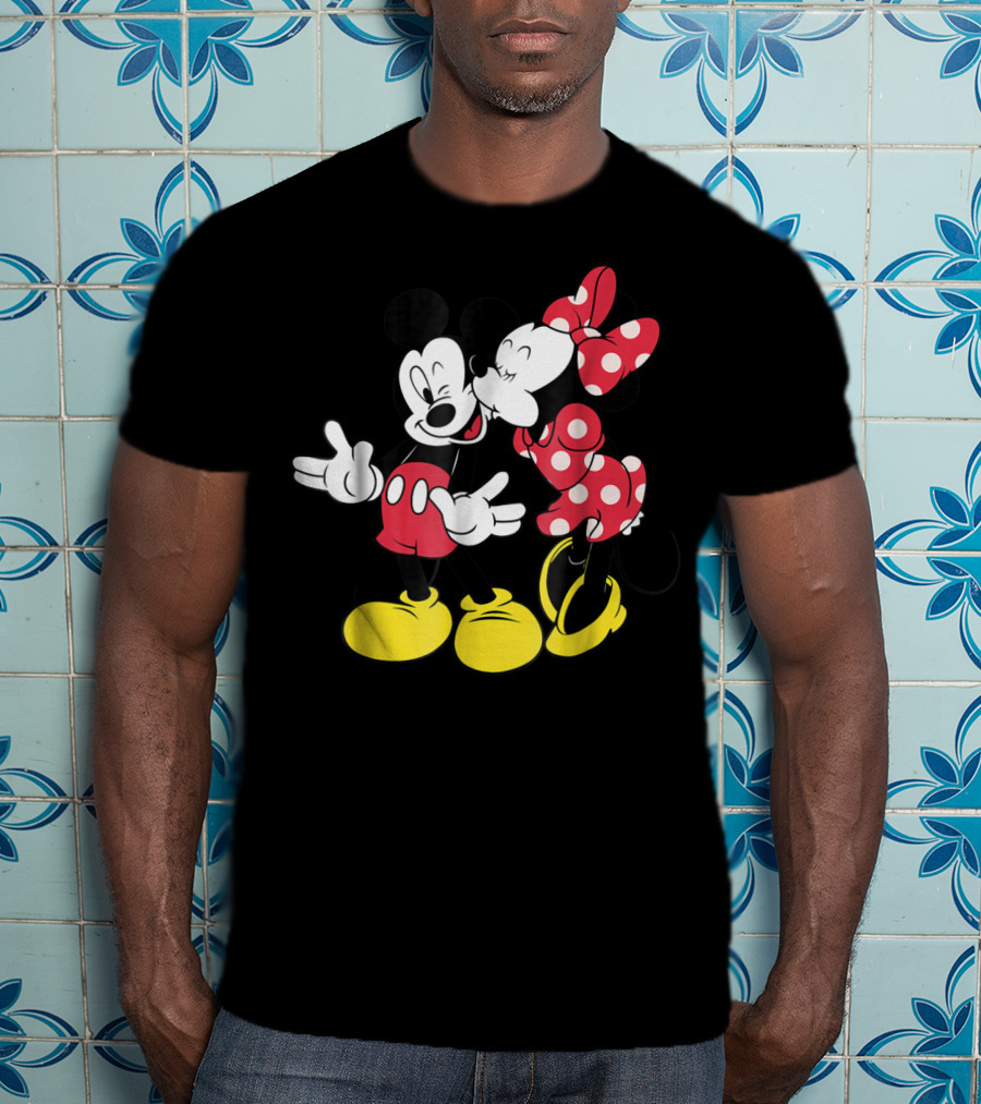 Disney Mickey And Minnie Mouse Classic Love Iconic Duo Bold Colors T-Shirt