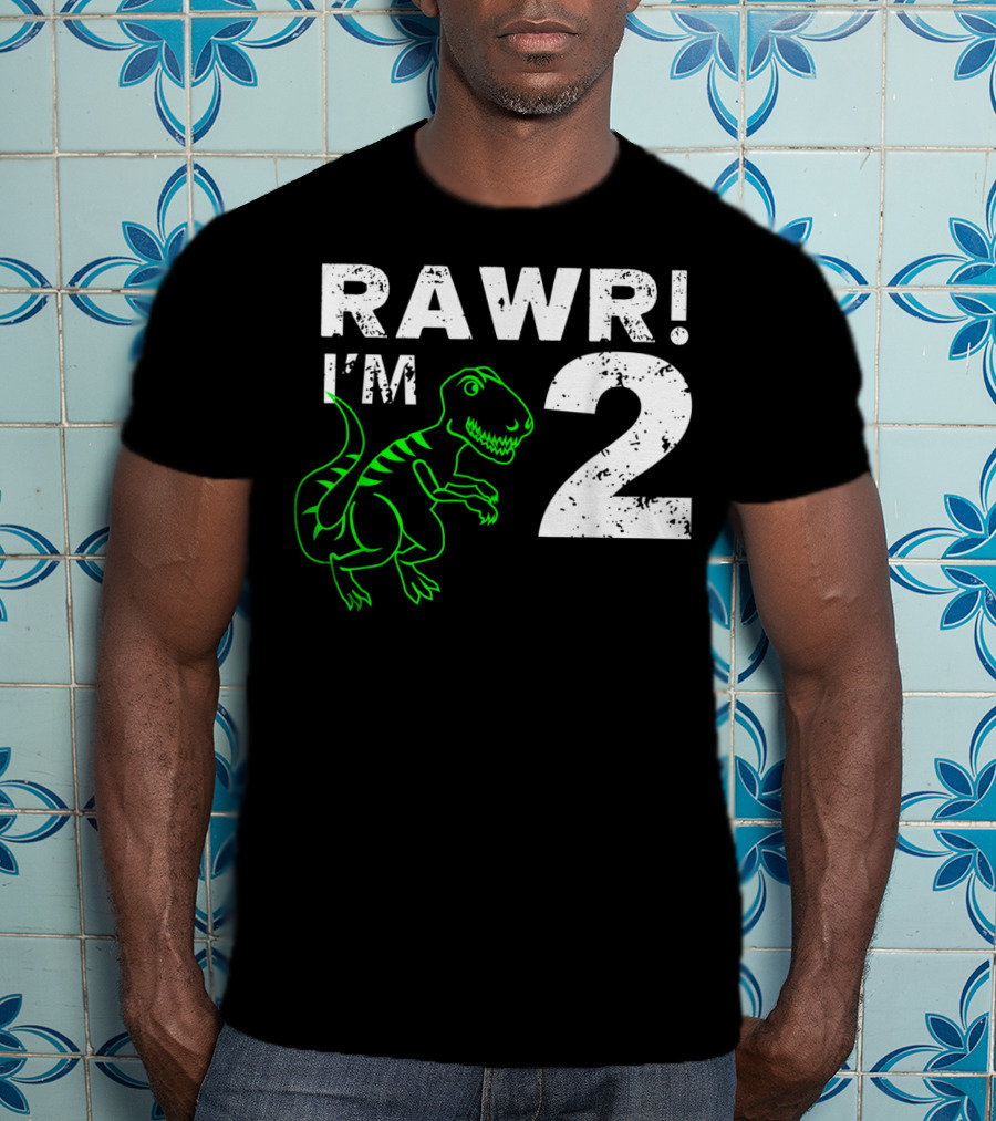 RAWR I'm 2 Dinosaur 2nd Birthday T-Shirt