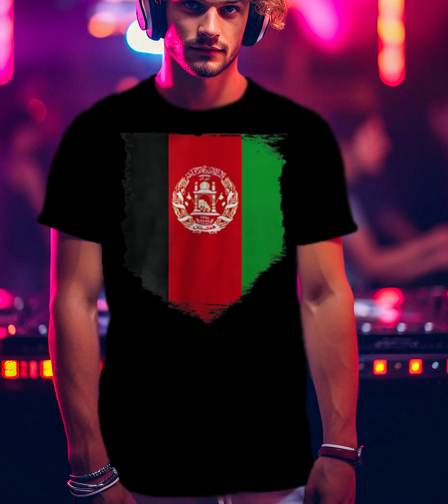 Afghanistan Pocket Afghan Flag Emblem T-Shirt