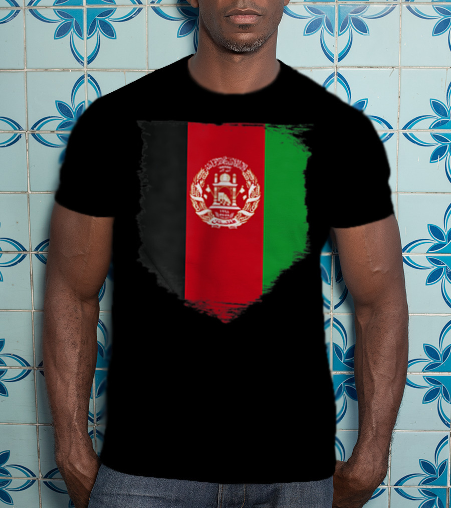 Afghanistan Pocket Afghan Flag Emblem T-Shirt