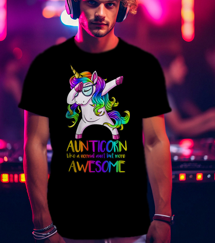 Aunticorn Like A Normal Aunt But More Awesome Unicorn Dab Dance T-Shirt