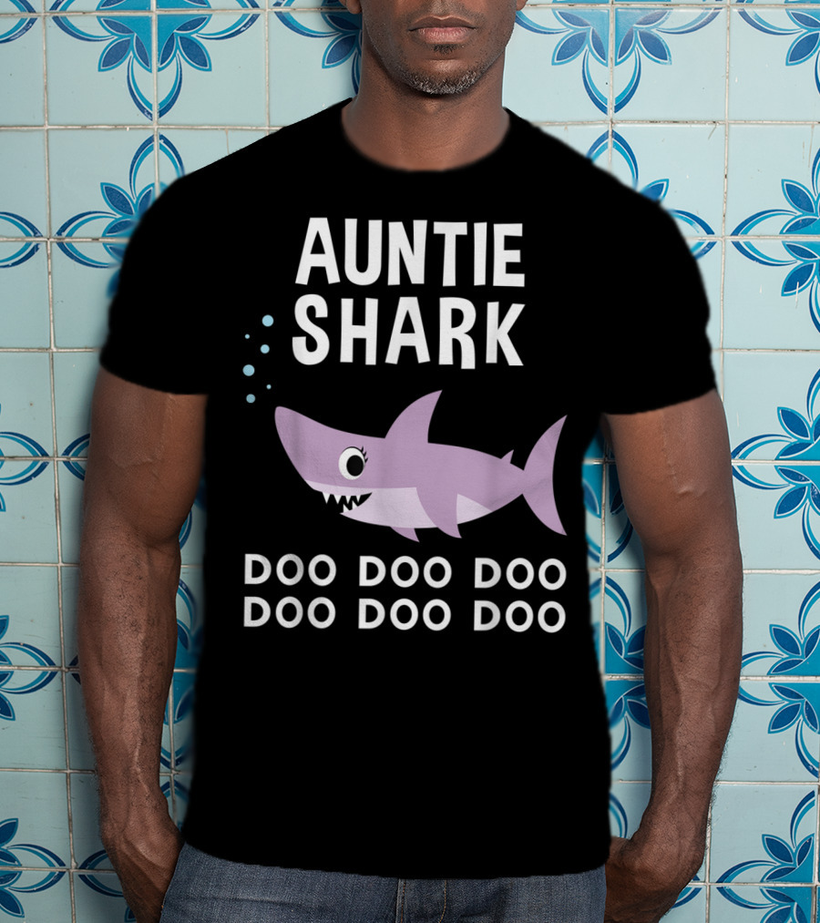 Auntie Shark Doo Doo Doo Matching Family Pajamas T-Shirt