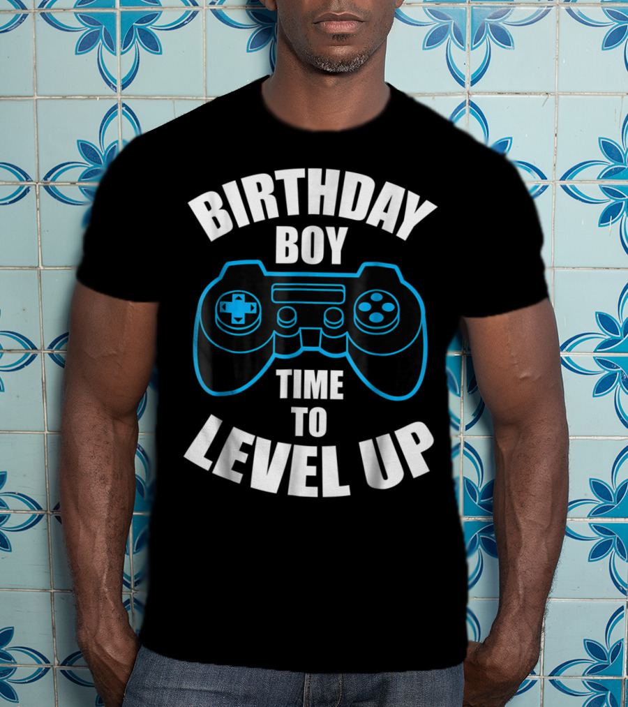 Birthday Boy Time To Level Up Gamer Theme Bday Loading T-Shirt