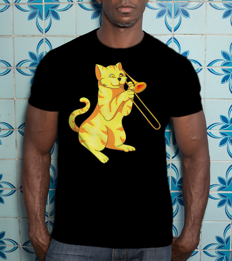 Cat Trombone Meow Music Collection T-Shirt