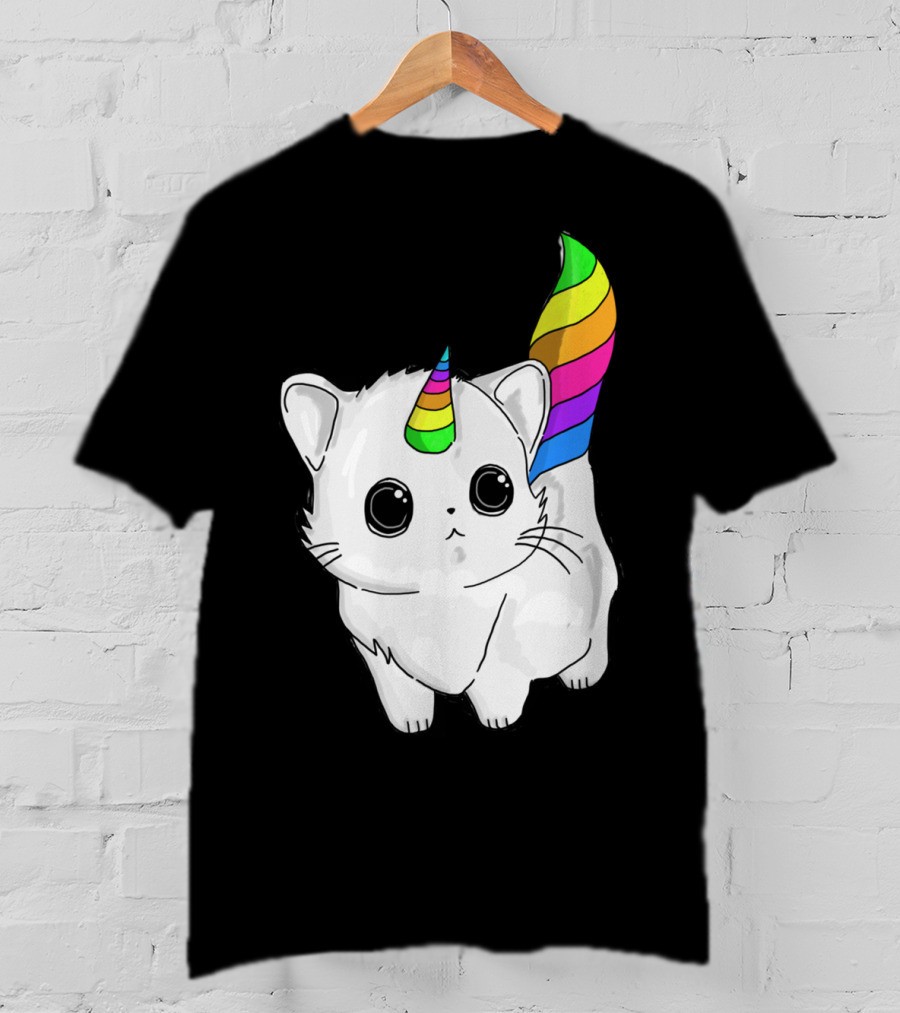 Caticorn Unicorn Rainbow Cat For Girls Boys Adults T-Shirt