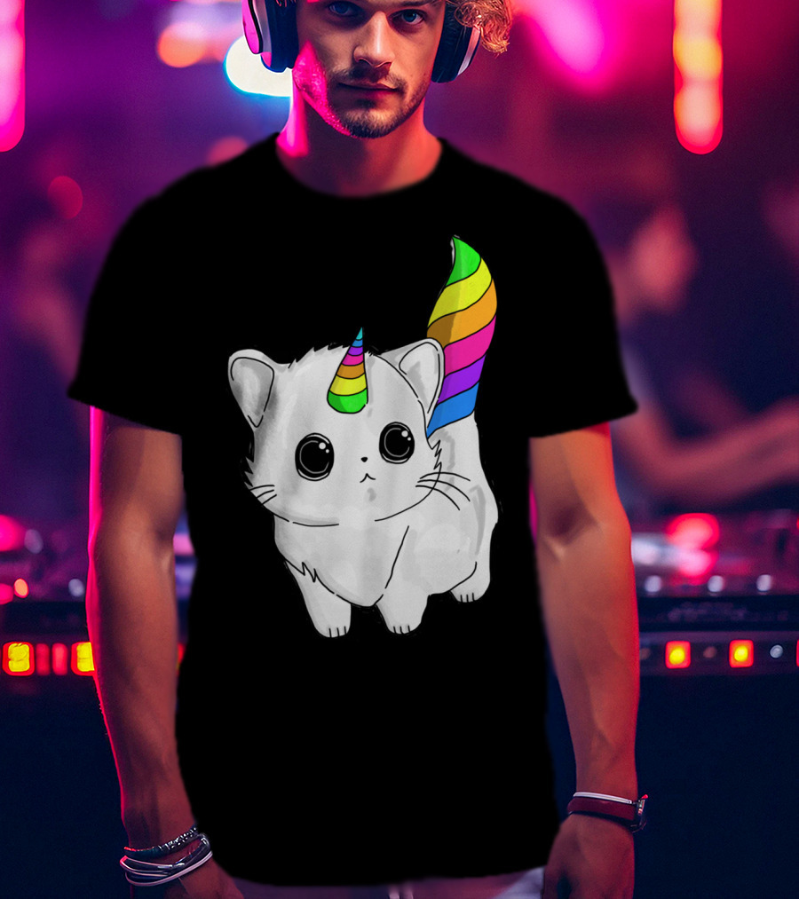 Caticorn Unicorn Rainbow Cat For Girls Boys Adults T-Shirt
