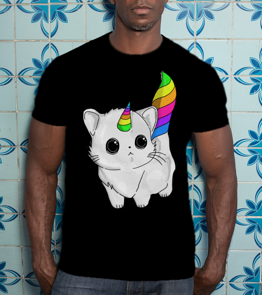 Caticorn Unicorn Rainbow Cat For Girls Boys Adults T-Shirt