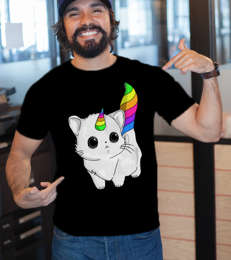Caticorn Unicorn Rainbow Cat For Girls Boys Adults T-Shirt