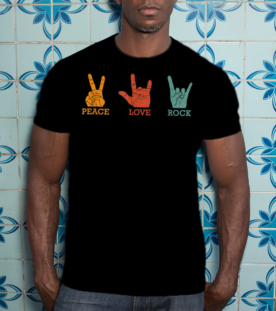 Peace Love Rock Classic Vintage Concert T-Shirt