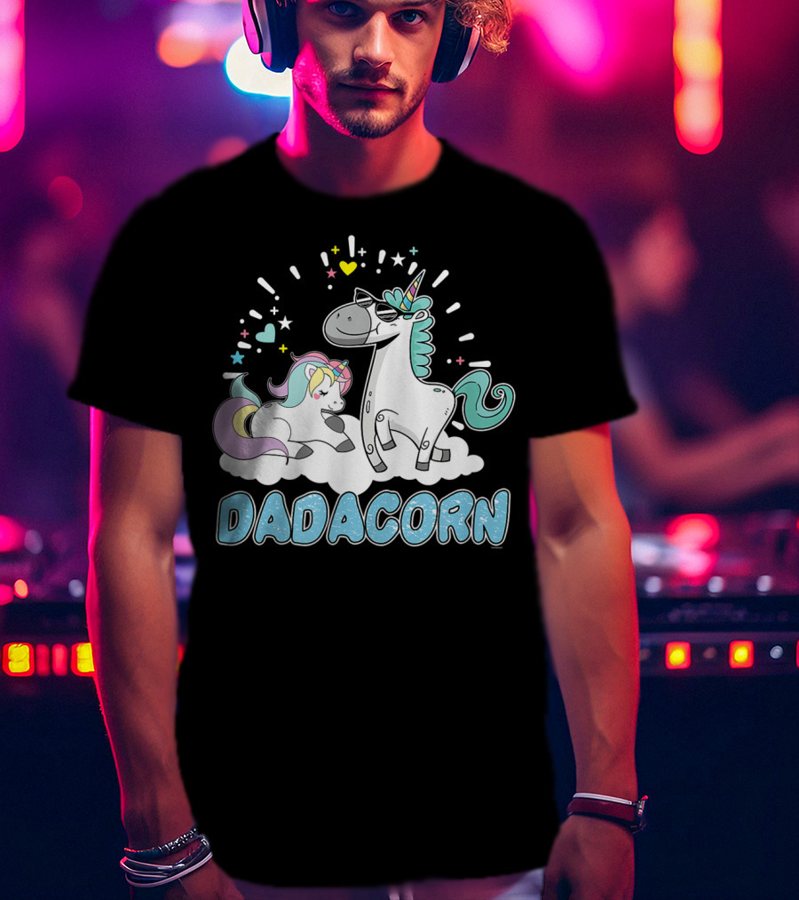 Dadacorn Cool Father Cute Unicorn Birthday T-Shirt