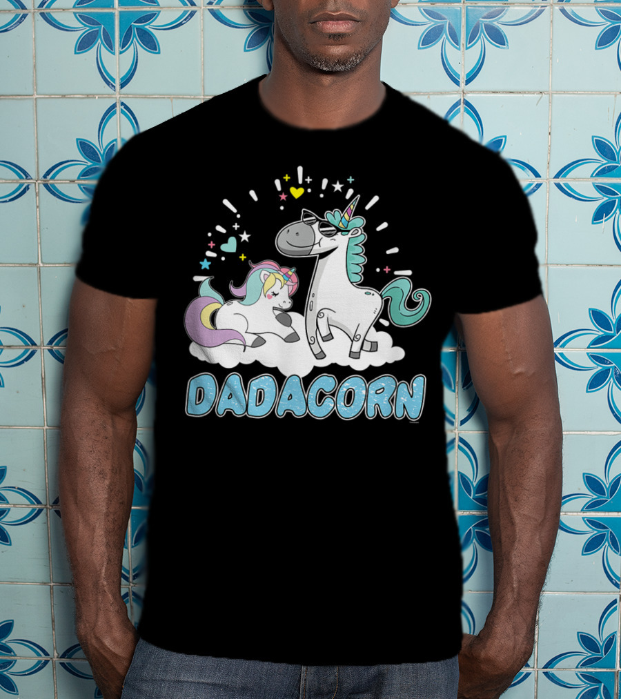 Dadacorn Cool Father Cute Unicorn Birthday T-Shirt