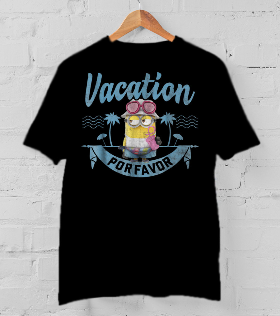Despicable Me Minions Vacation Por Favor Tropical Palm Beach Vibes T-Shirt