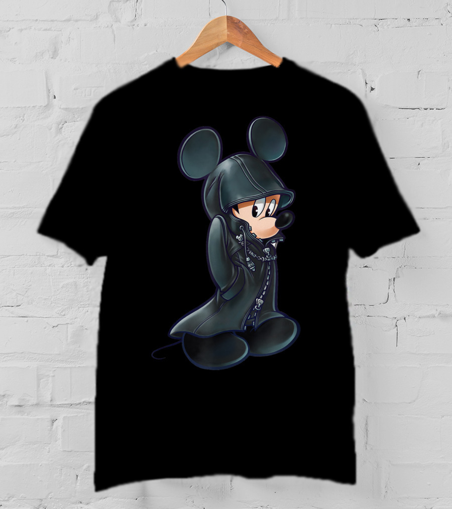 Disney Kingdom Hearts King Mickey Black Hooded Coat T-Shirt