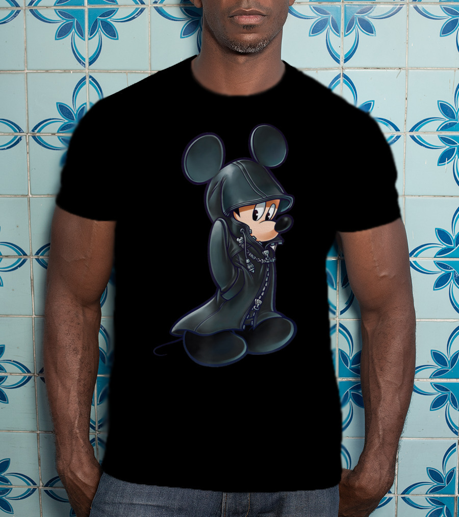 Disney Kingdom Hearts King Mickey Black Hooded Coat T-Shirt