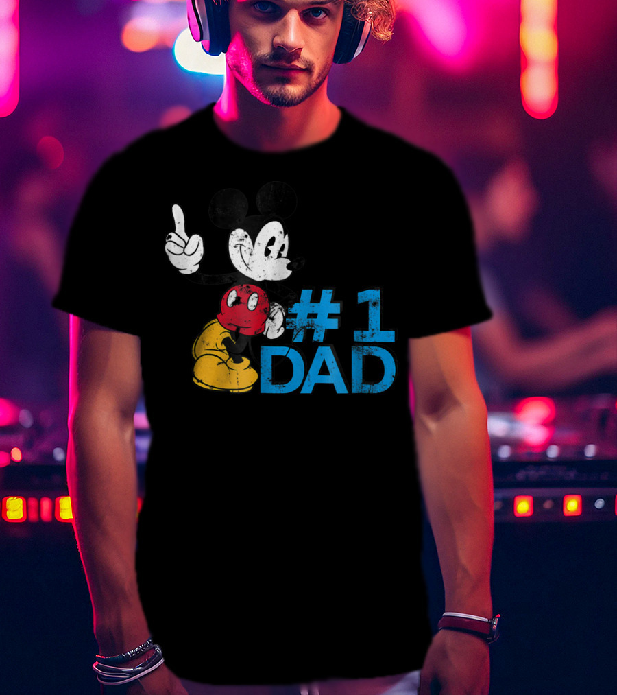 Disney Mickey Mouse #1 Dad Father's Day T-Shirt