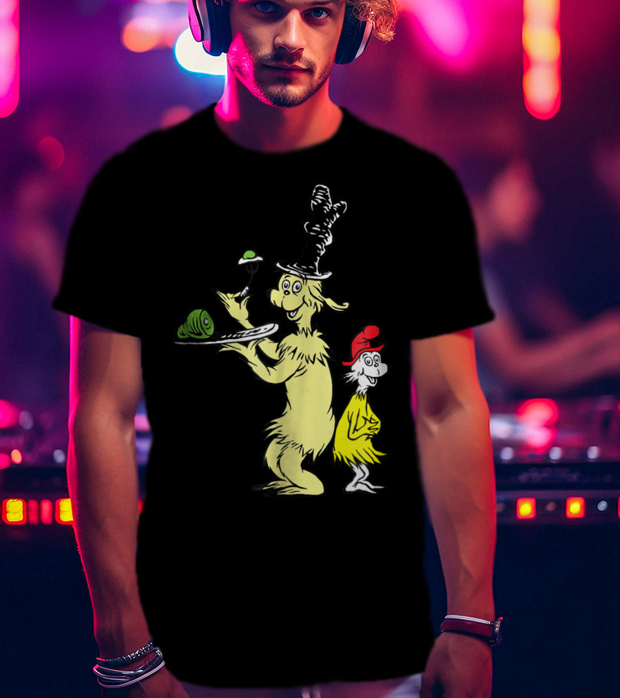 Dr Seuss Sam I Am With Green Eggs And Ham Iconic Characters T-Shirt