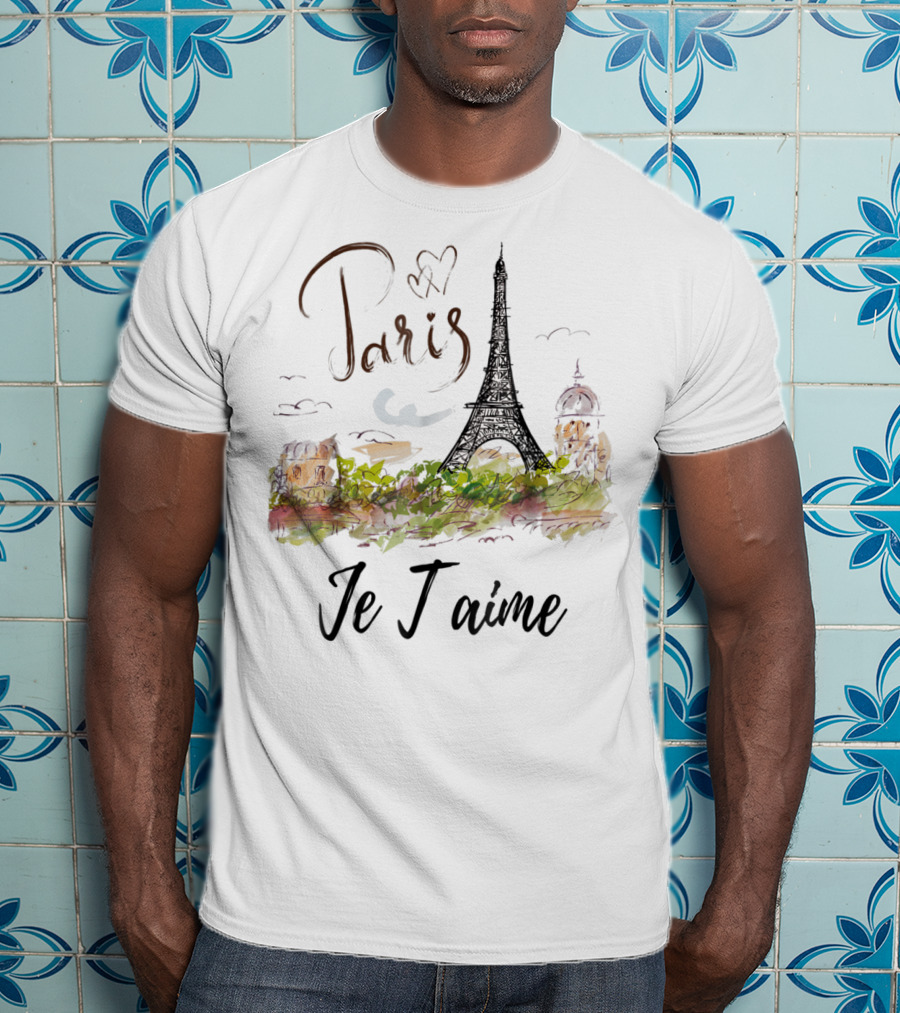 Paris Eiffel Tower Je T'aime Vintage Love Paris Fran T-Shirt