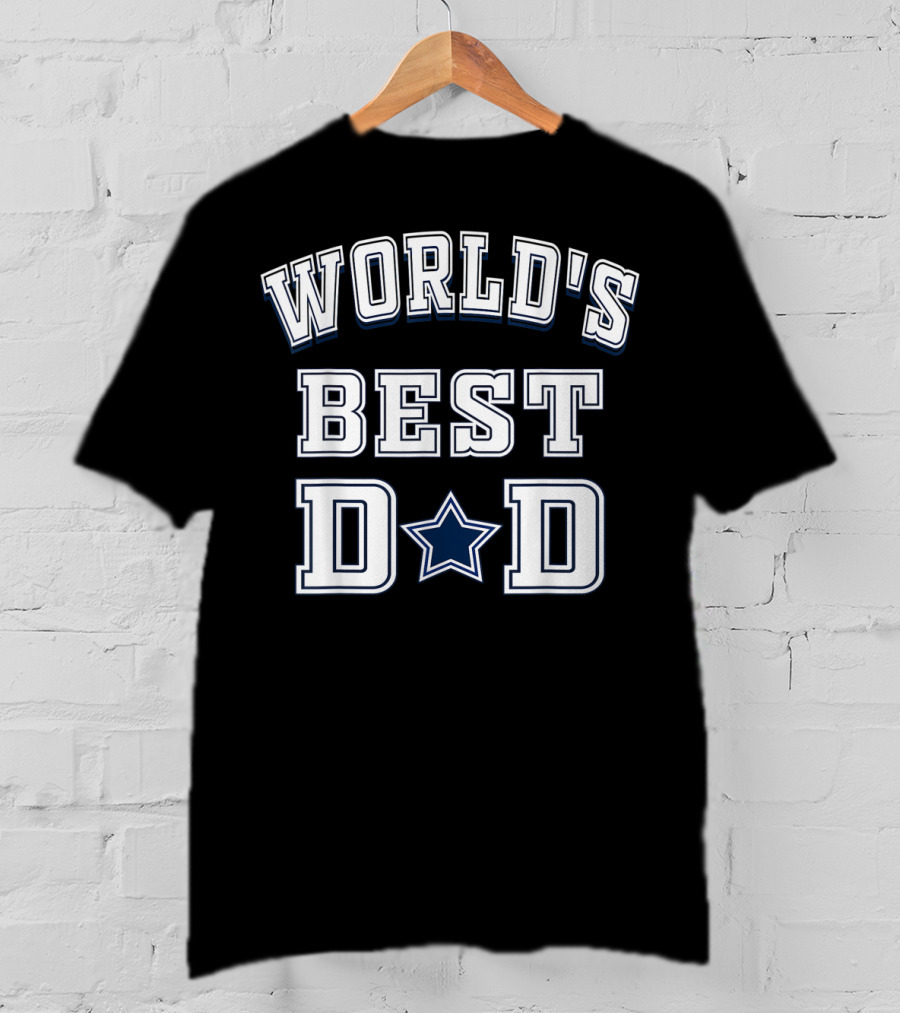 World's Best Dad Father's Day Flag Football Dallas Fans T-Shirt