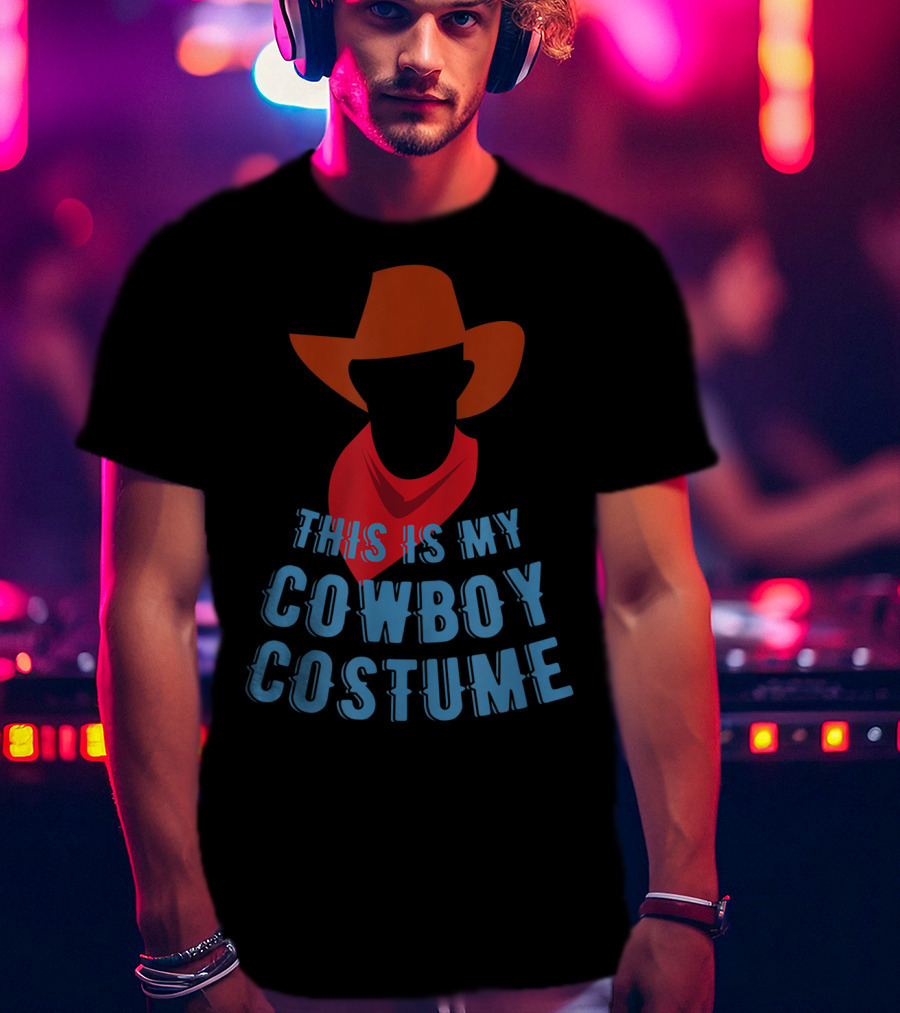 This Is My Cowboy Costume Funny Cowboy Hat Kids Western T-Shirt
