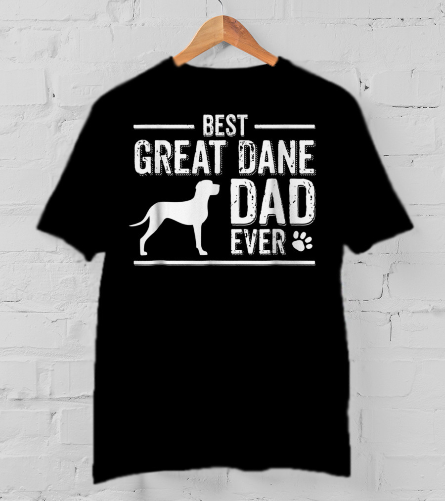Best Great Dane Dad Ever Paw Prints T-Shirt