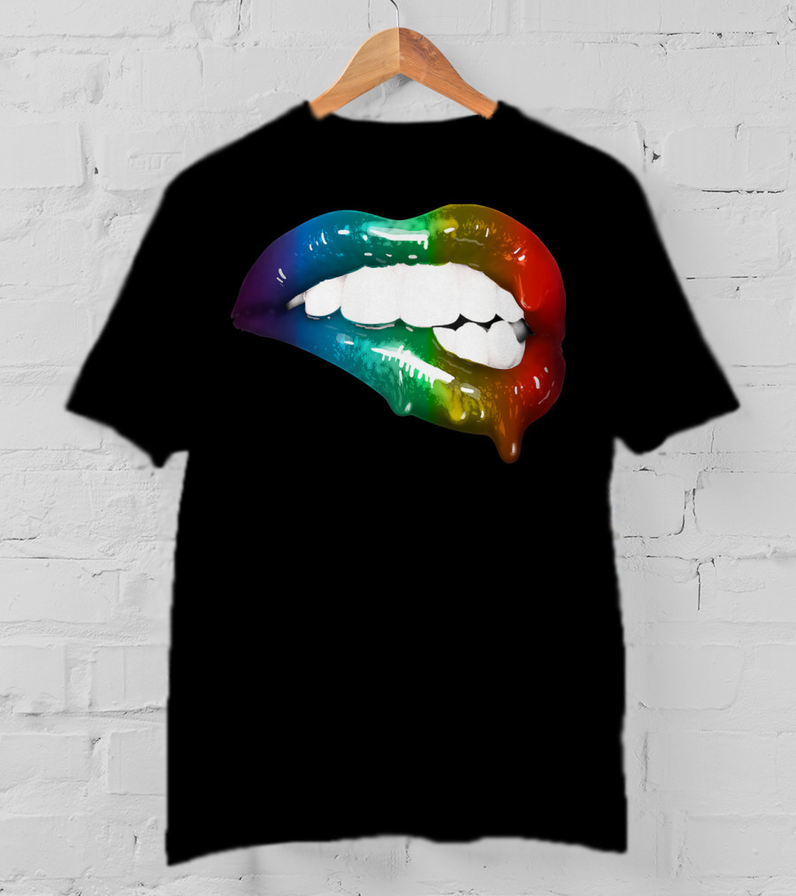 Rainbow Lips Cute Artful Makeup Addicts Lipstick Fashion Trends T-Shirt