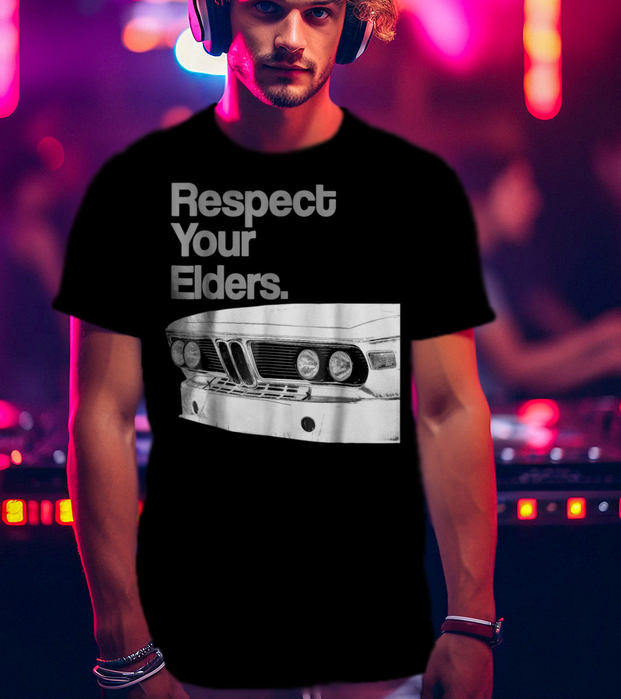 Respect Your Elders Vintage Euro Car Front Grille T-Shirt