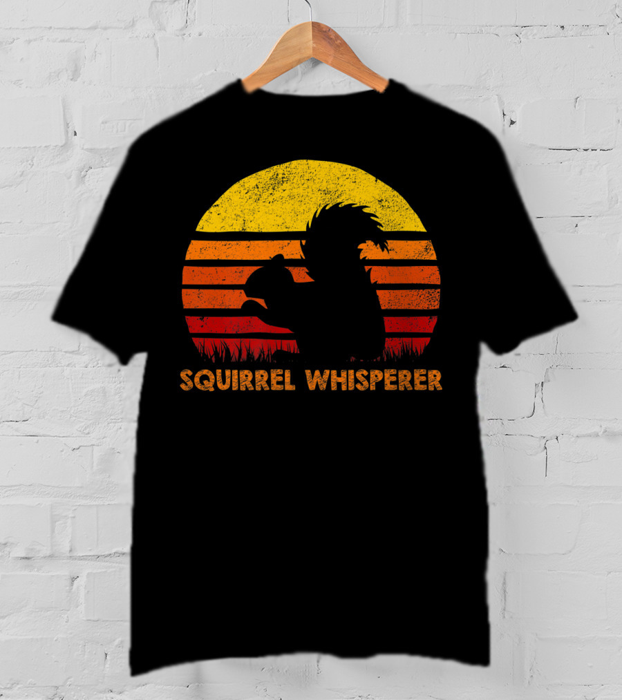 Squirrel Whisperer Sunset Retro T-Shirt
