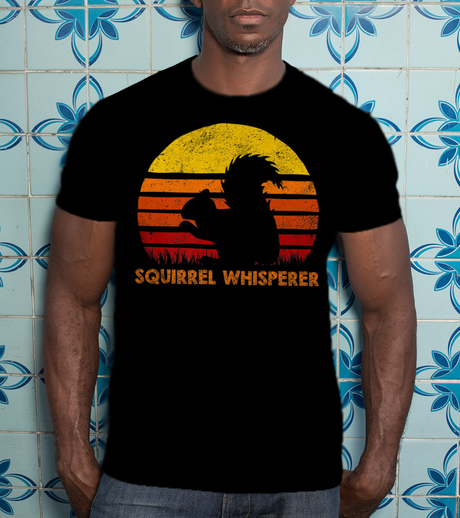 Squirrel Whisperer Sunset Retro T-Shirt