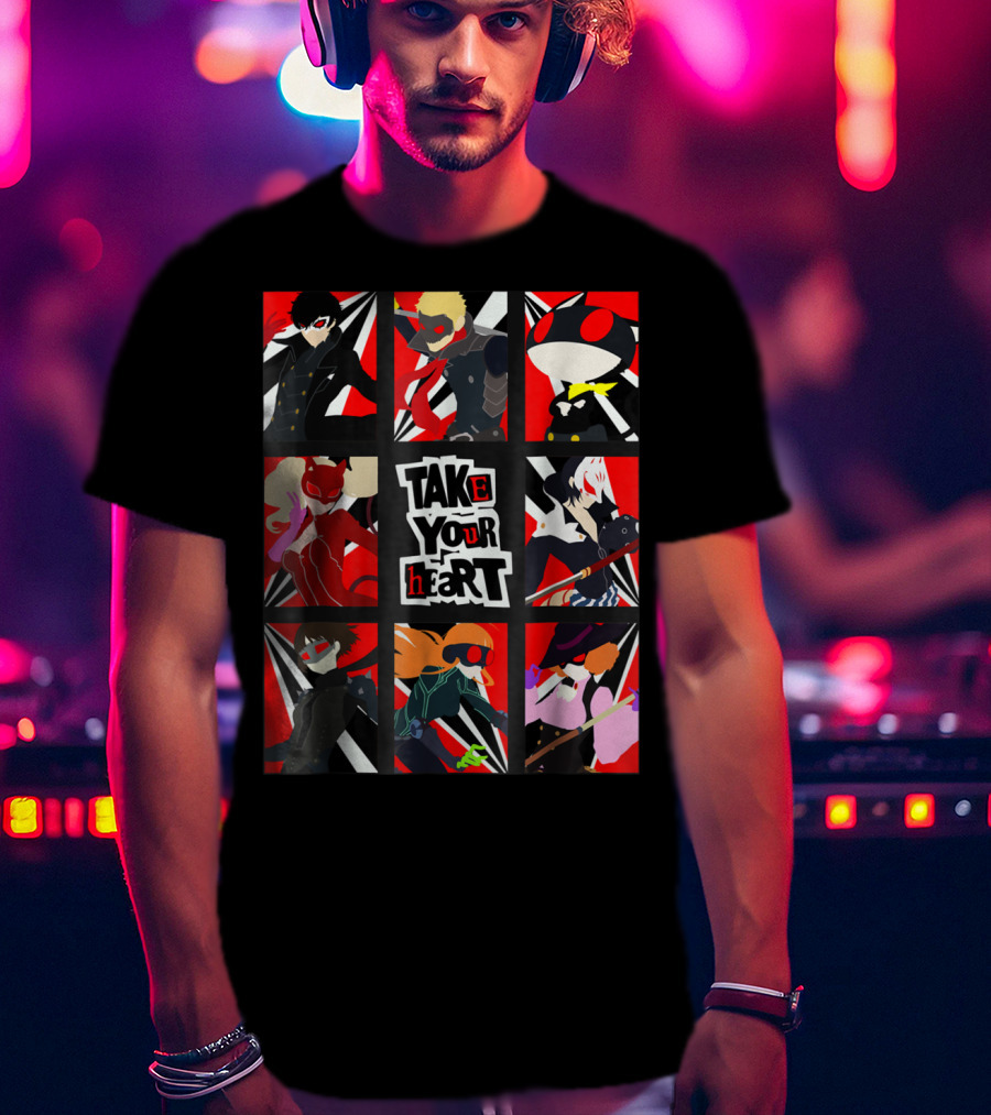 Take Your Heart Persona Characters Collage T-Shirt