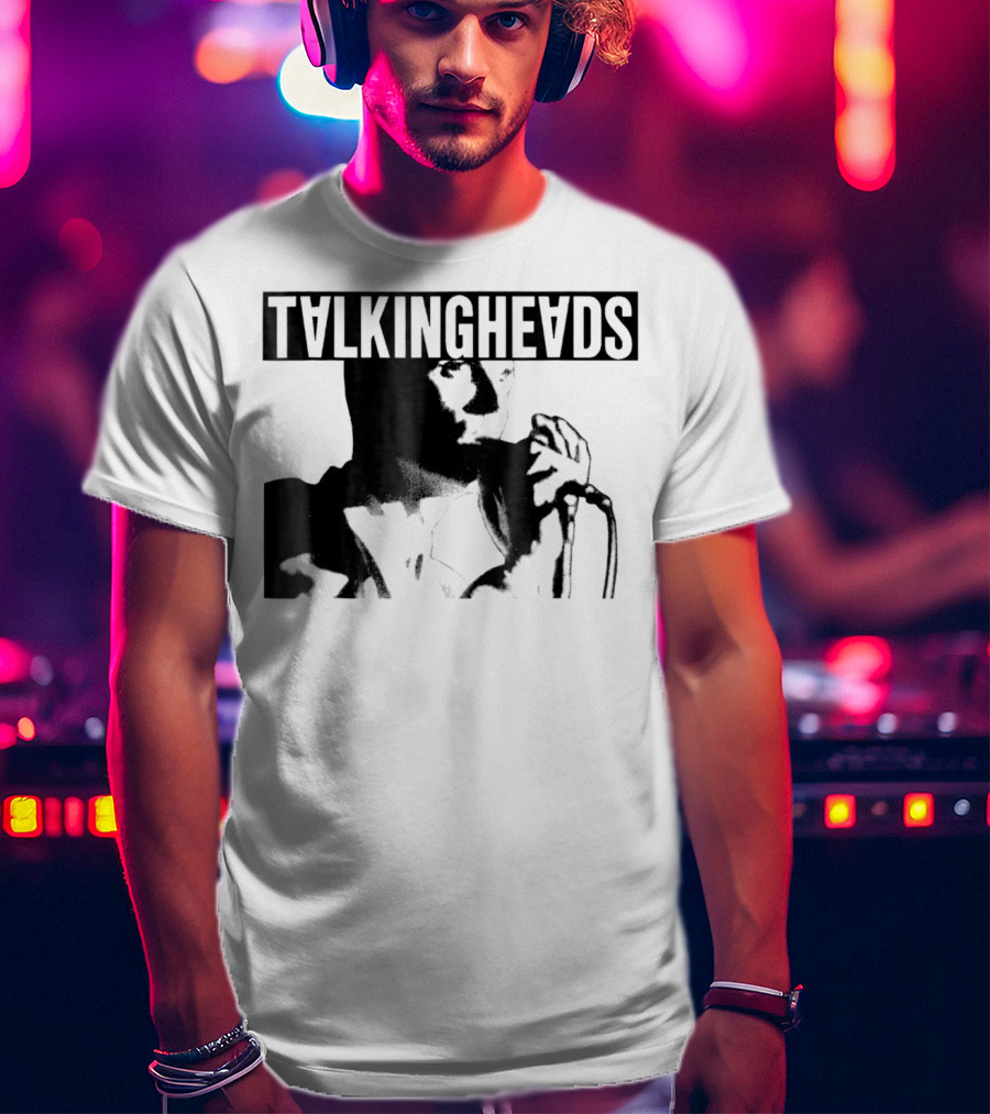 TALKING HEADS Neon Silhouette Microphone Performance T-Shirt