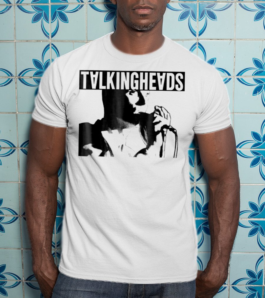 TALKING HEADS Neon Silhouette Microphone Performance T-Shirt