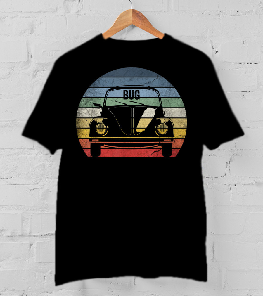 Classicbeetle Bug Vintage Stripes Retro T-Shirt