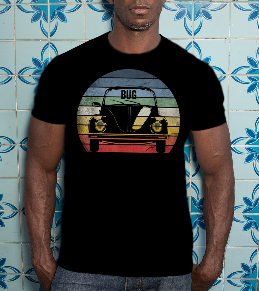 Classicbeetle Bug Vintage Stripes Retro T-Shirt