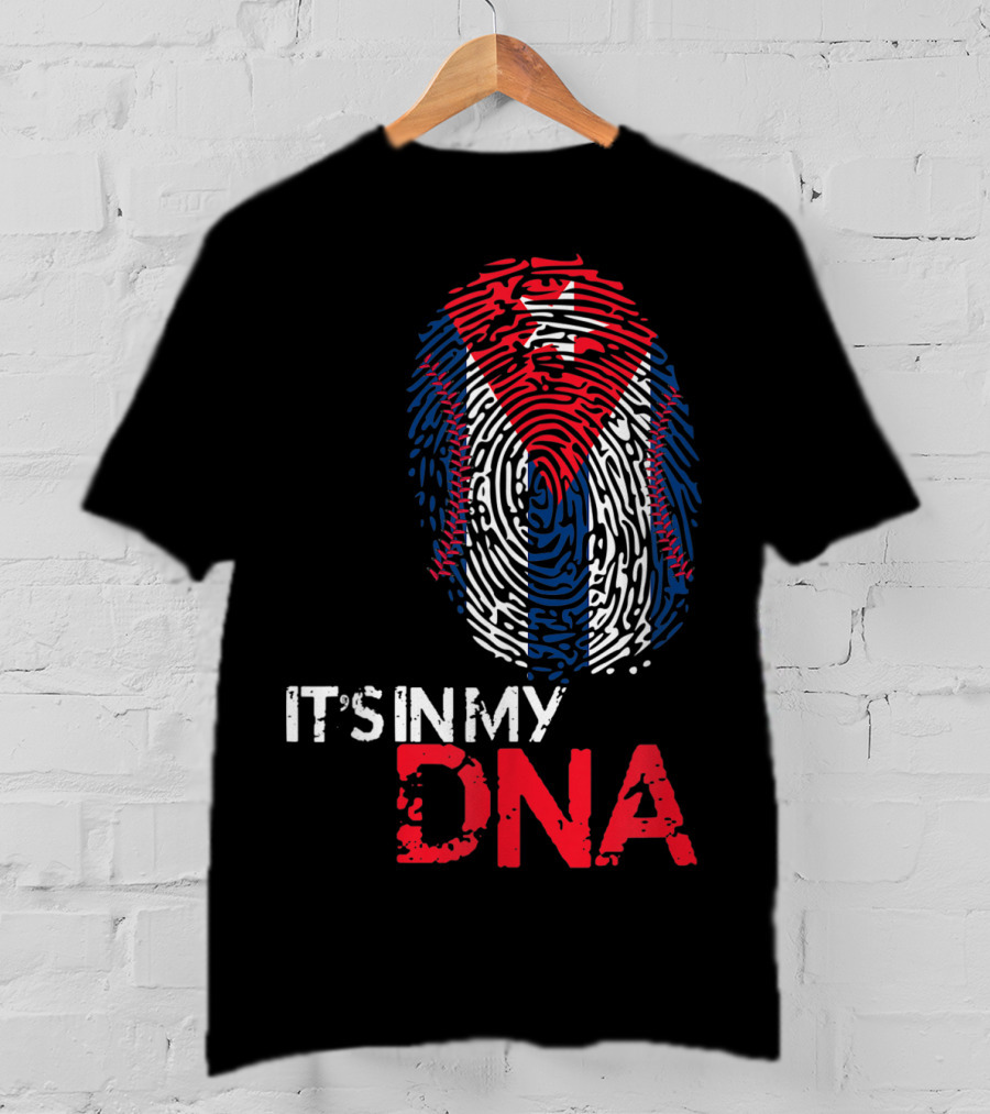 Cuba Baseball Cuban Flag It's In My DNA T-Shirt