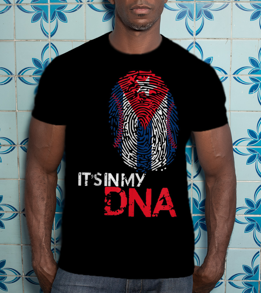 Cuba Baseball Cuban Flag It's In My DNA T-Shirt