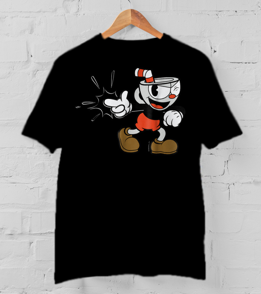 Cuphead Classic Wink Finger Snap Clap Iconic Pose T-Shirt