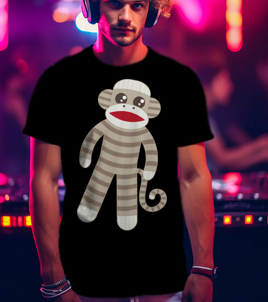 Cute Classic Striped Sock Monkey Toy T-Shirt