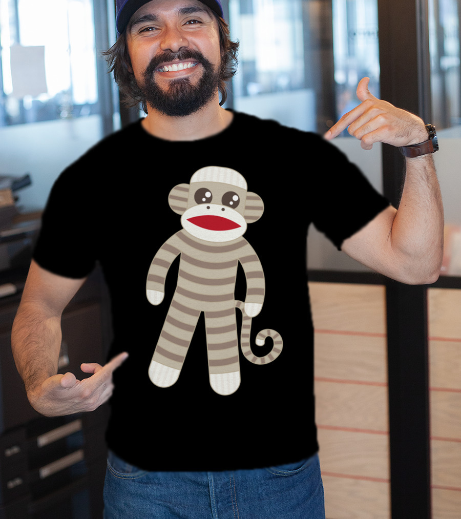Cute Classic Striped Sock Monkey Toy T-Shirt