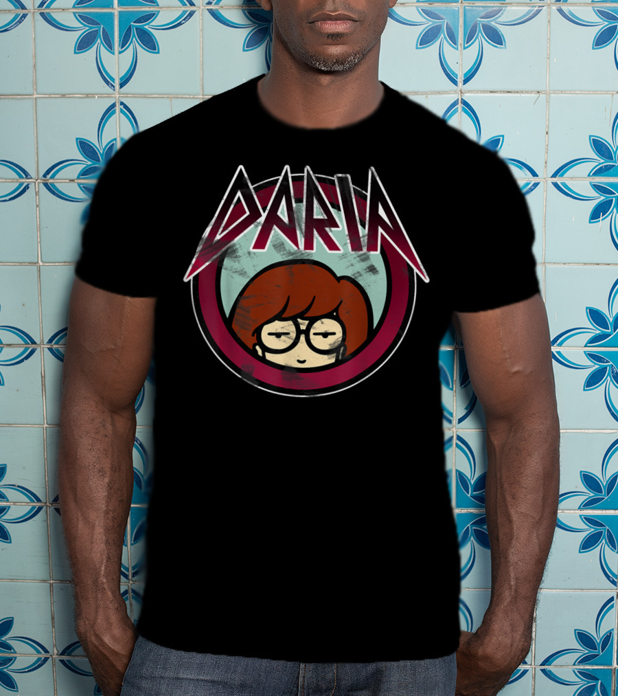Daria Classic Metal Logo Grunge Style Icon With Glasses T-Shirt
