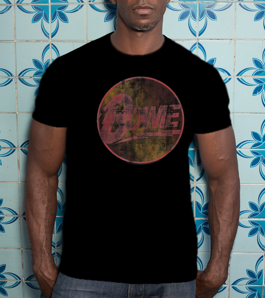 Bowie Lightning Bolt Vintage Circle T-Shirt