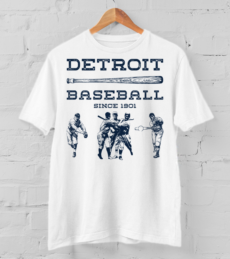 Detroit Baseball Since 1901 Classic Michigan Bengal Tiger T-Shirt