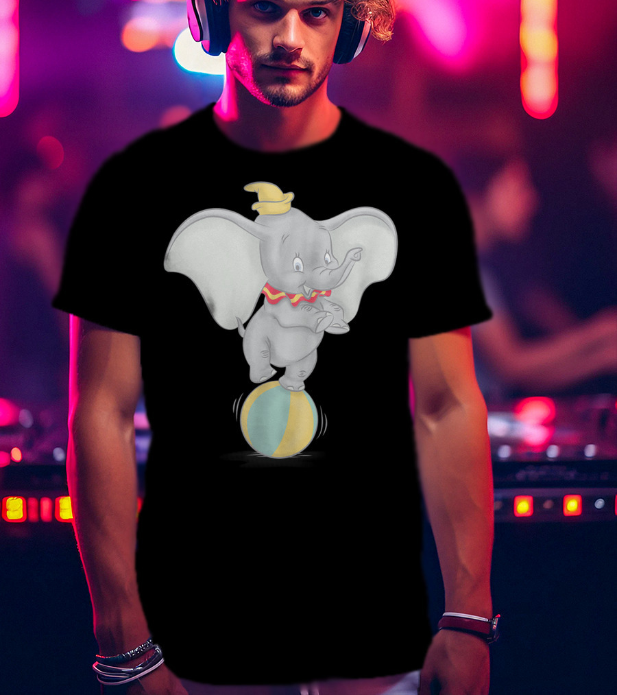 Disney Dumbo Balancing On Ball Watercolor T-Shirt