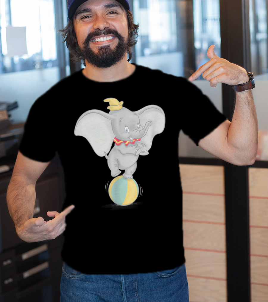 Disney Dumbo Balancing On Ball Watercolor T-Shirt