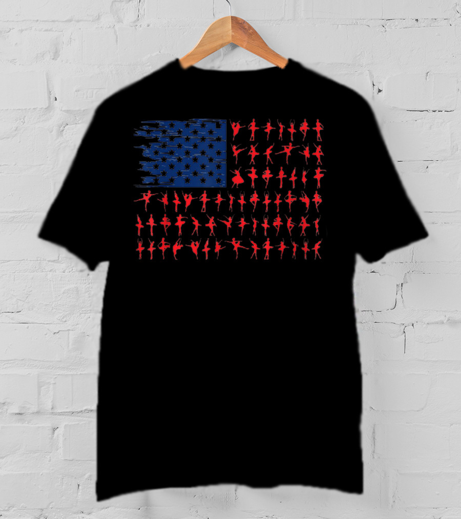 Ballet American Flag USA Ballet Flag T-Shirt