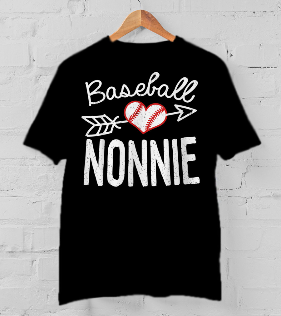 Baseball Nonnie Heart Arrow T-Shirt