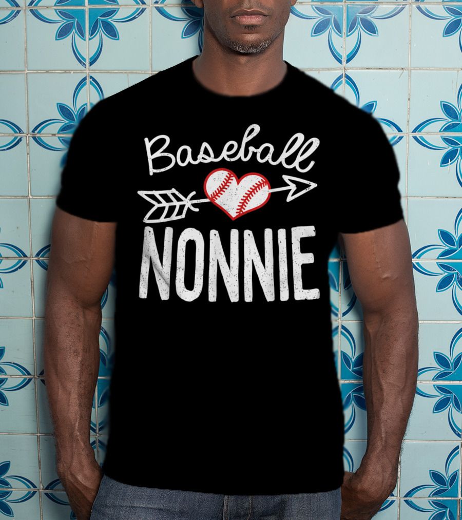 Baseball Nonnie Heart Arrow T-Shirt