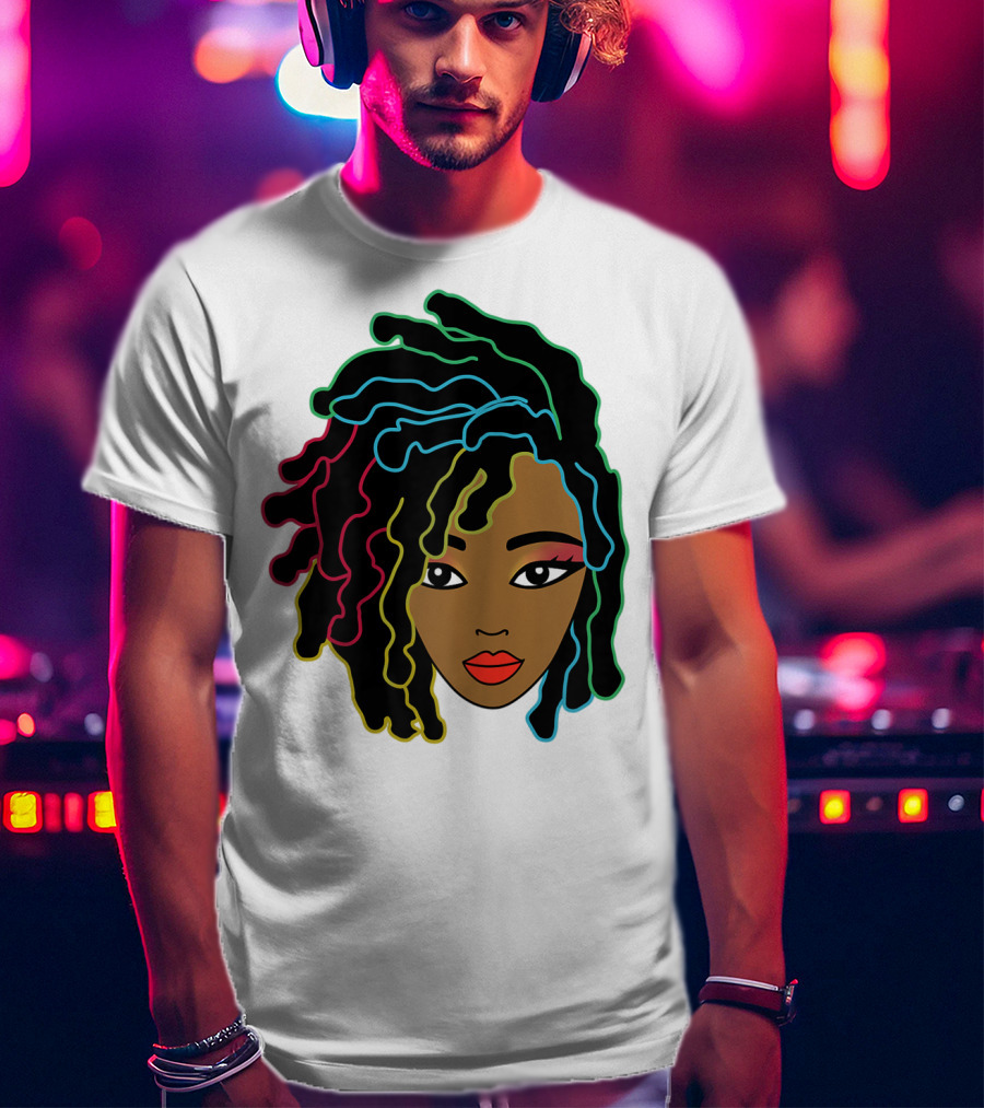Black Girl With Colorful Locs Hair Pride T-Shirt