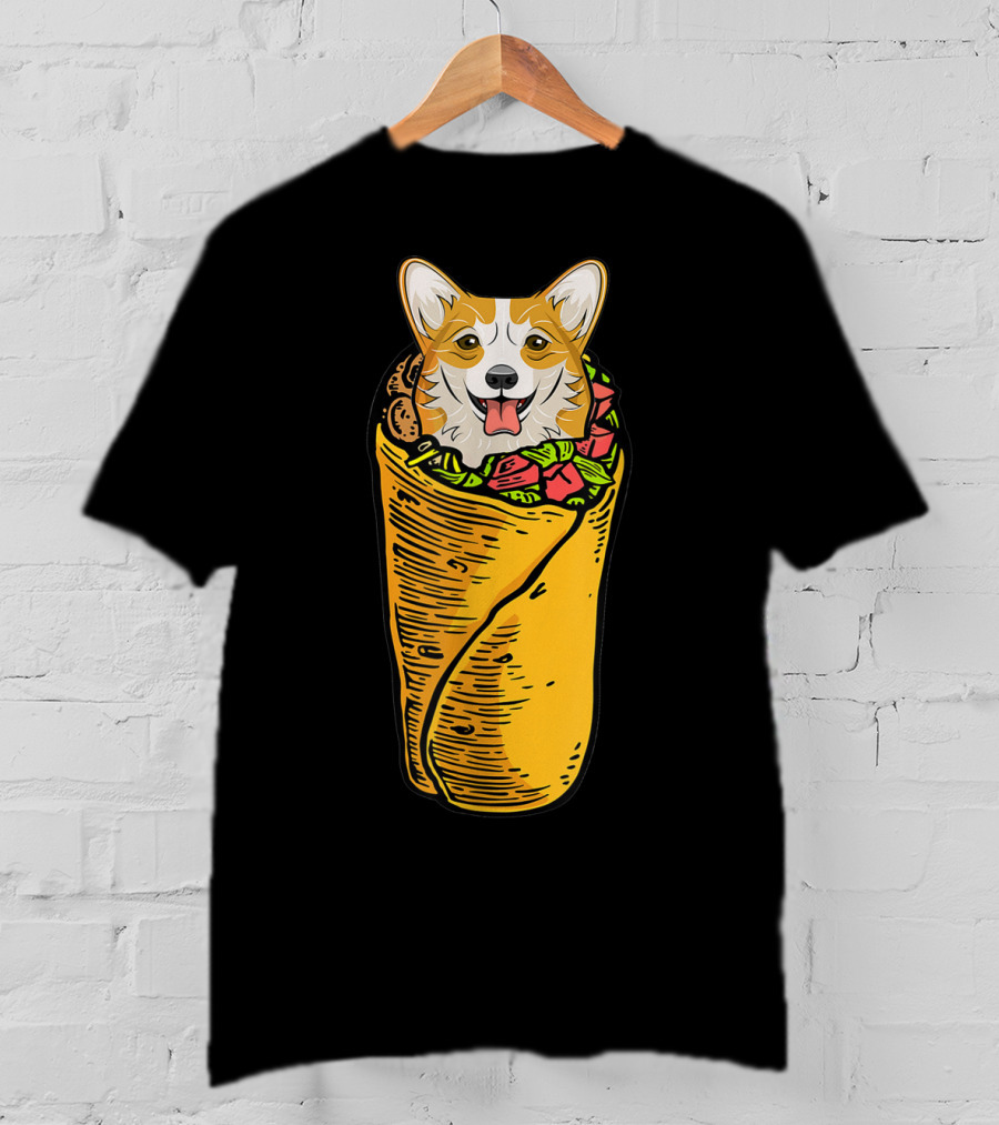 Cinco De Mayo Corgi In Burrito Mexican Food T-Shirt