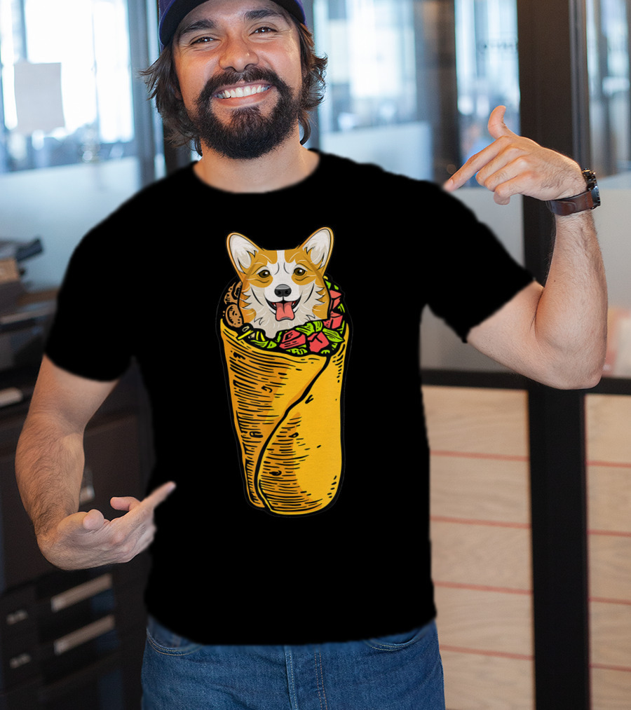 Cinco De Mayo Corgi In Burrito Mexican Food T-Shirt