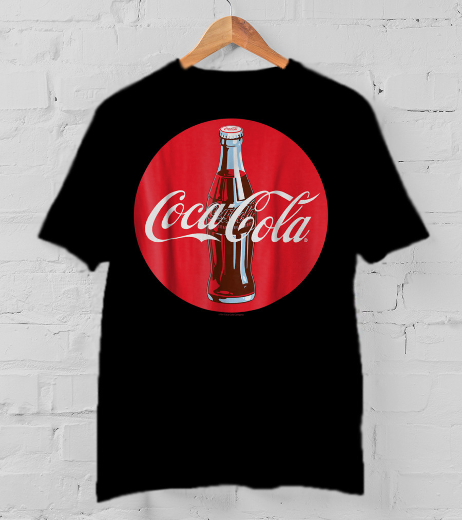 Coca Cola Classic Glass Bottle Red Circle T-Shirt